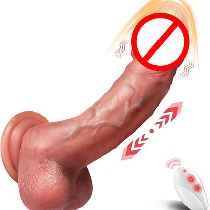 🍆 Thrusting Dildo Vibrator 🔥 10 Modes | 🎯 G-Spot & Anal | 💦 Soft Silicone